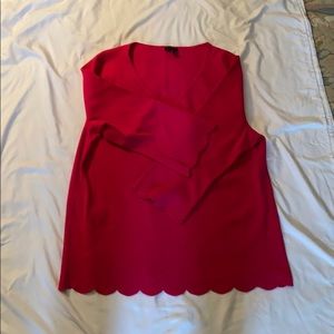 Magenta scallop edge sweater